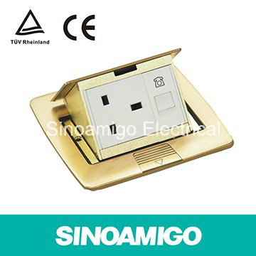 Copper Pop up Desk Ground Receptacle Floor Box