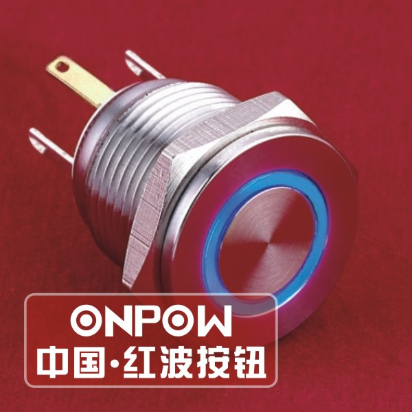 Onpow 16mm Push Button Switch (GQ16PF-10E/JL/R/12V/S, CCC, CE, RoHS)
