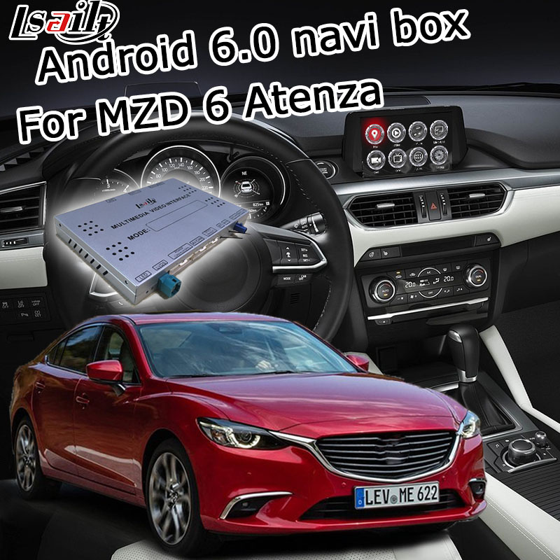 Android 6.0 GPS Navigation Box for Mazda 6 Atenza Mzd Connect Video Interface Knob Control Waze