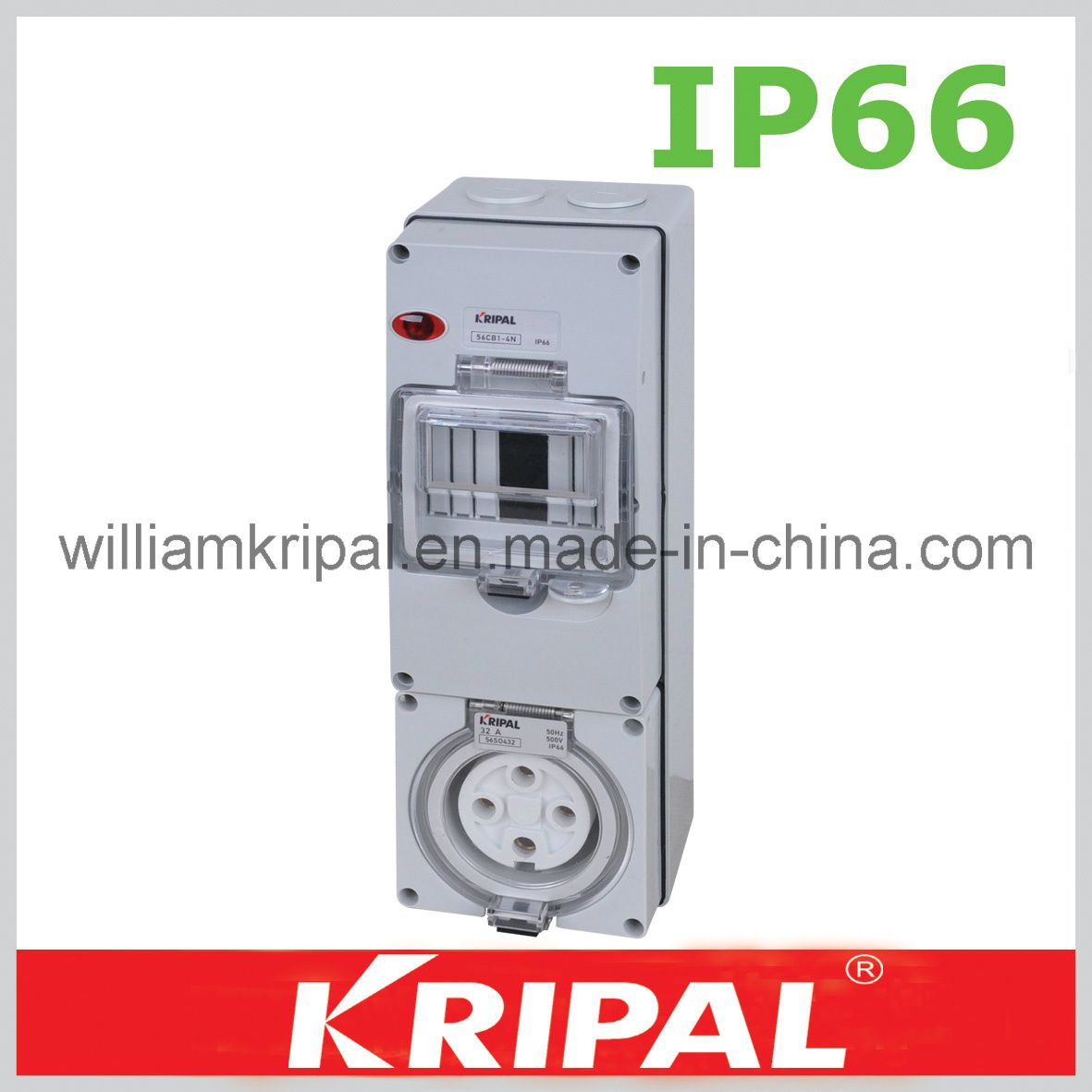 4 Pin 32A Waterproof Combination Switched Socket