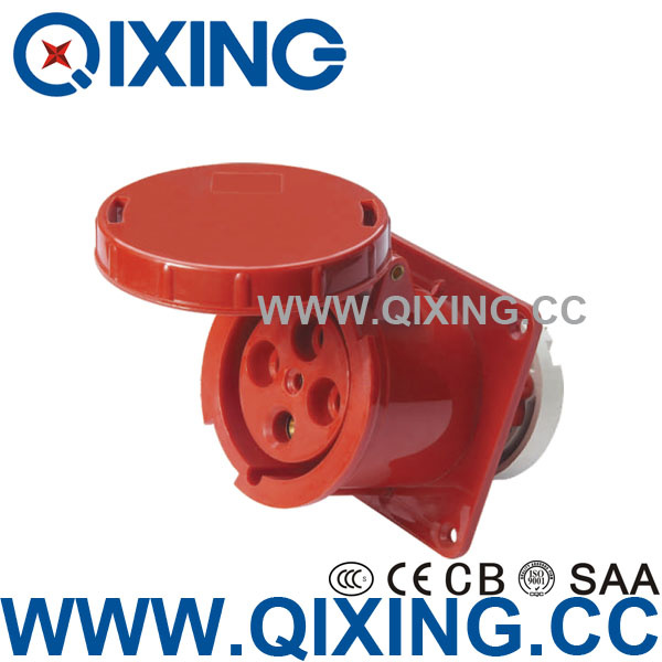 IP67 400V 63A 4pins Electrical Socket Panel Mount (QX-334)