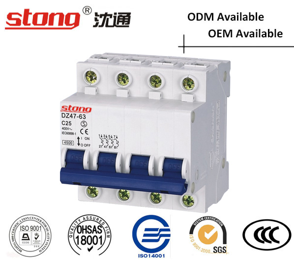 High Quality C45 Vacuum Mini Circuit Breaker 4p