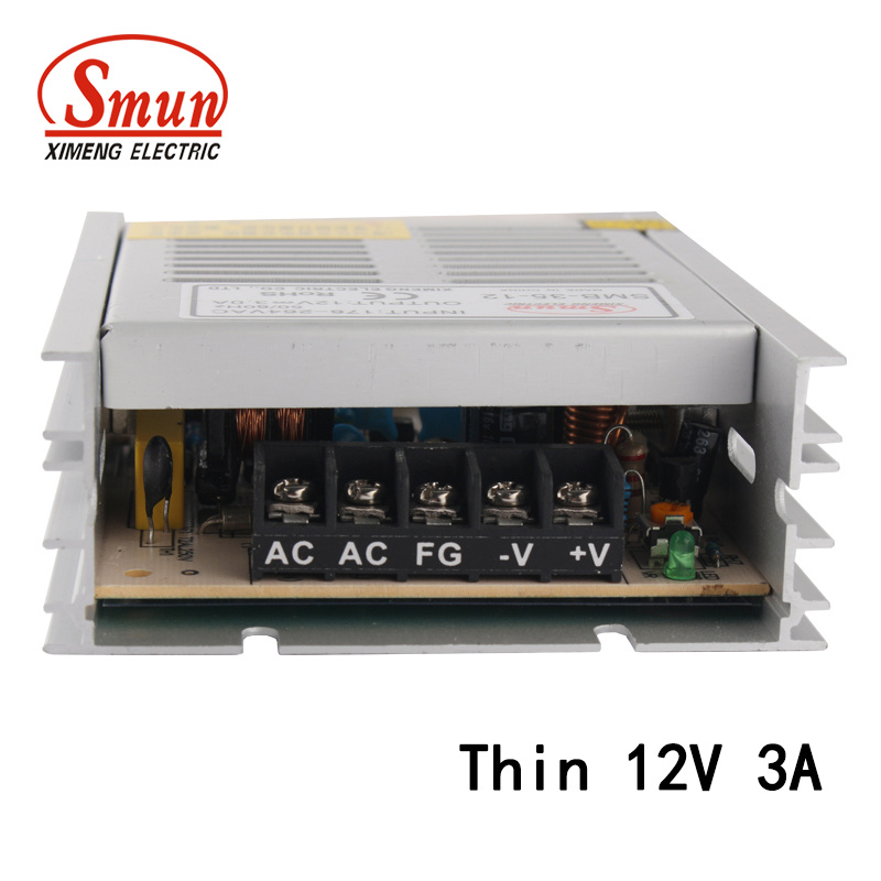 35W 12VDC 3A Ultra Thin Aluminum Case Switching Power Supply