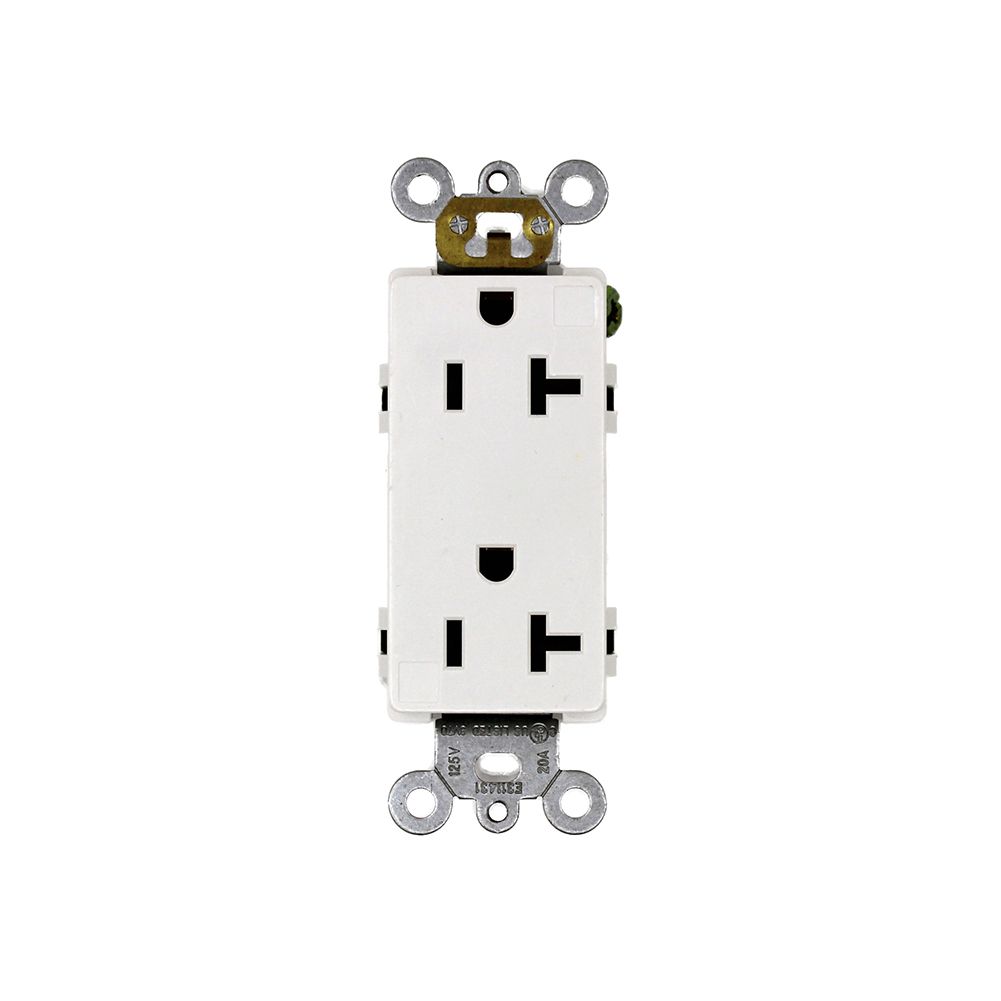 Huaya 20A, 125volt, T-Type Decora Duplex Receptacle UL Approval