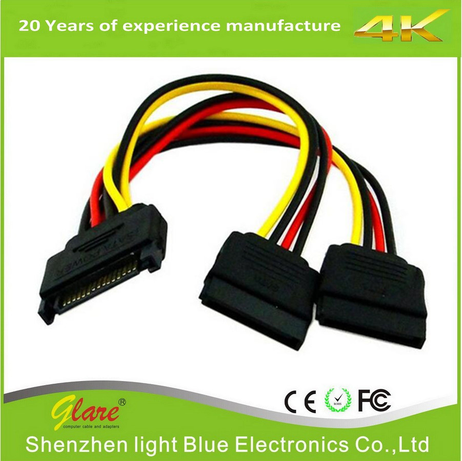 IDE Power 4 Pin Molex to SATA 2 Serial ATA Power Splitter Cable
