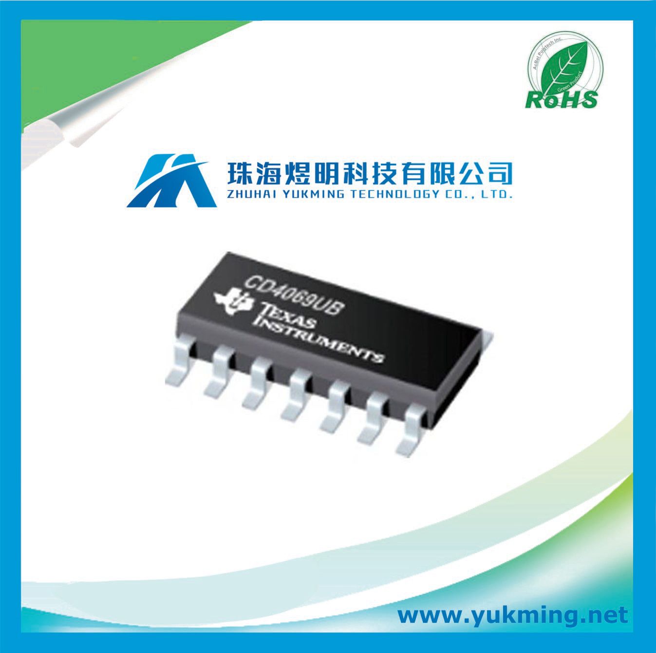 Integrated Circuit CD4069ubm96 of CMOS Hex Inverter IC