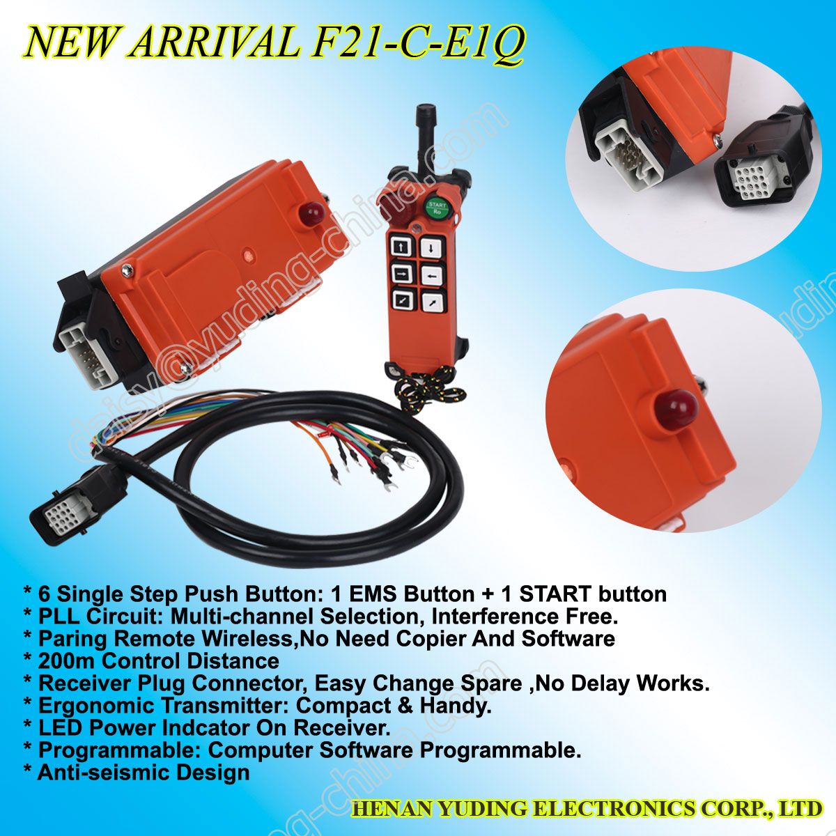 New Arrival 200m Pll Remote Control F21-C-E1q Wireless Remote Control