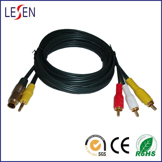 AV Cables, 3.5st + S-Video to 3RCA Plugs