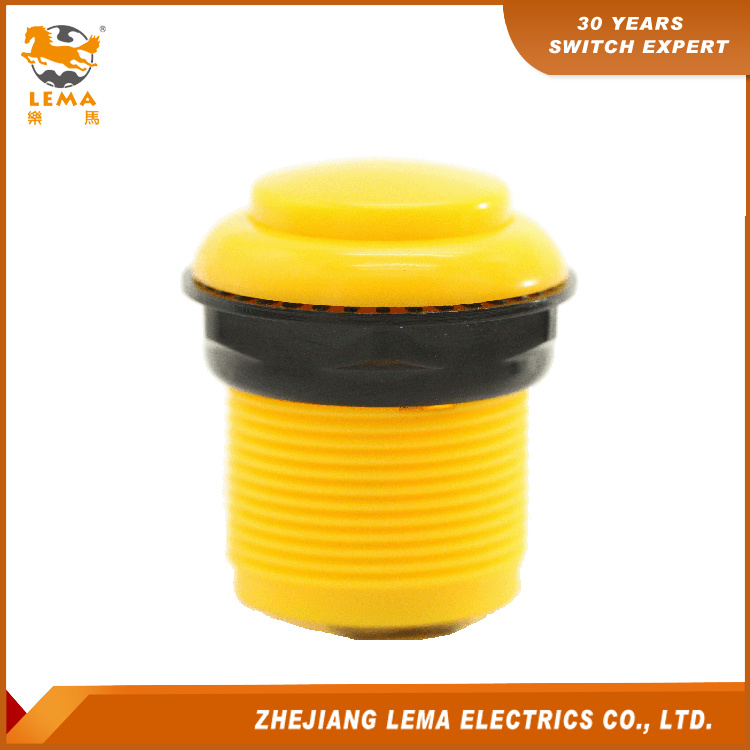 Electrical 33.4mm Push Button Switch Yellow Pbs-009