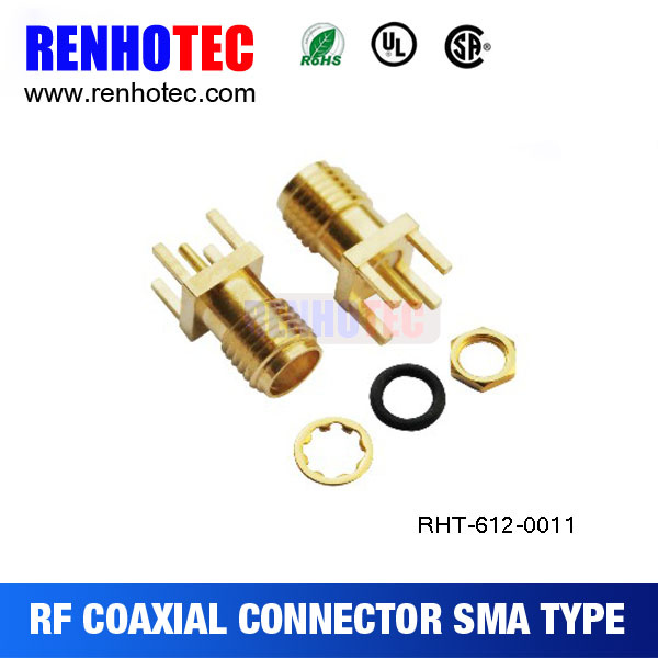 Straight PCB Mount Female SMA Connector RF Connector