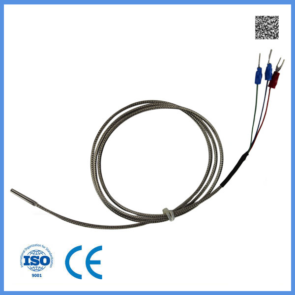 3 Wire Wzp PT100 with Ss304 Metal Shielded Wire Temperature Sensor