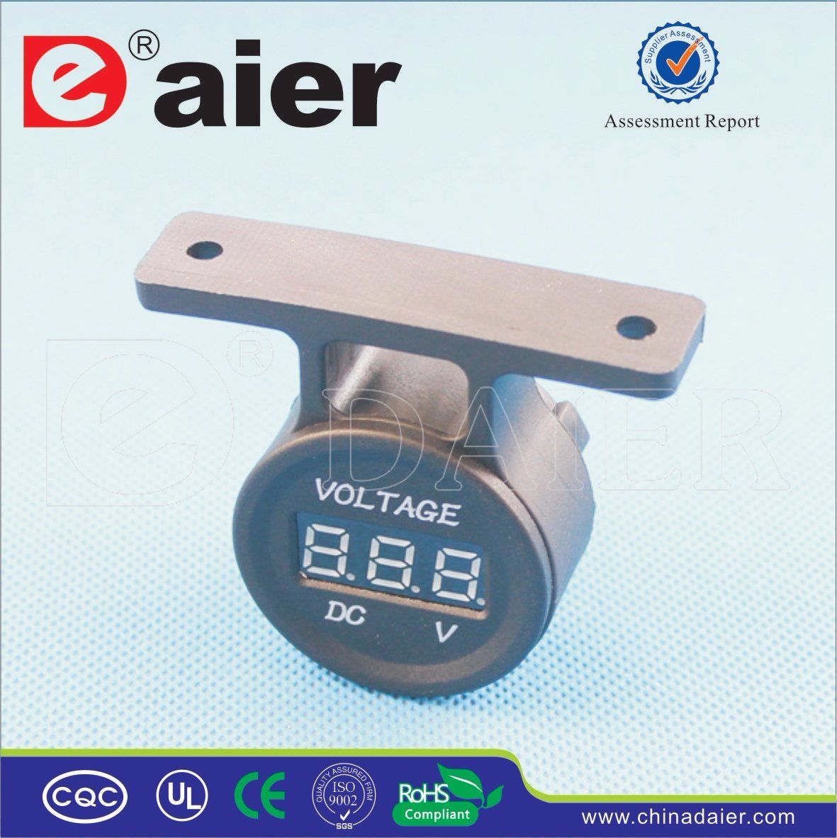 Daier 12V-24V Car Motorcycle LED Digital DC Voltmeter Socket (DS4T10)