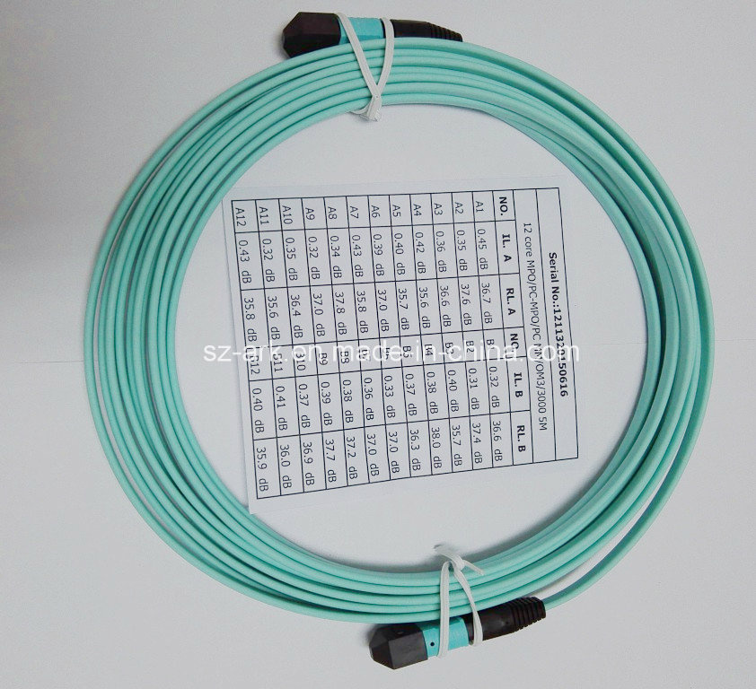 MPO/MTP Om3 Fiber Optic Cable Patchcord