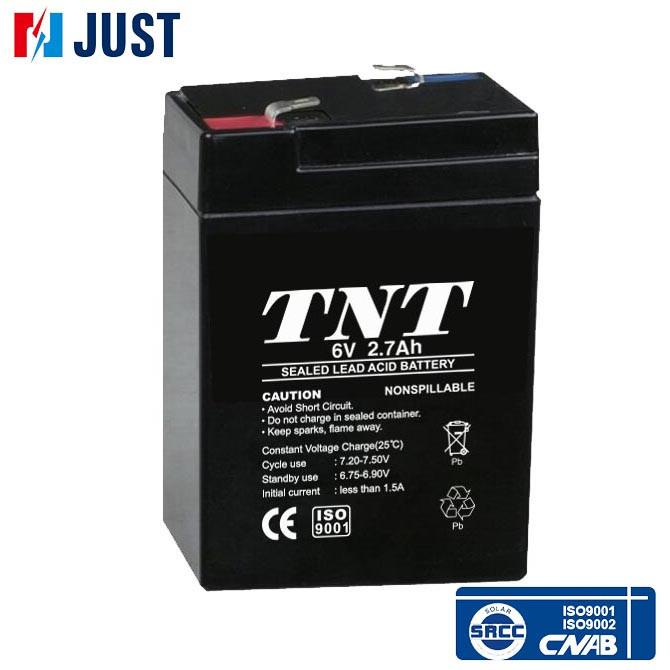 6V 2.7ah UPS Battery AGM Valve Regulated Sealed Lead-Acid Battery