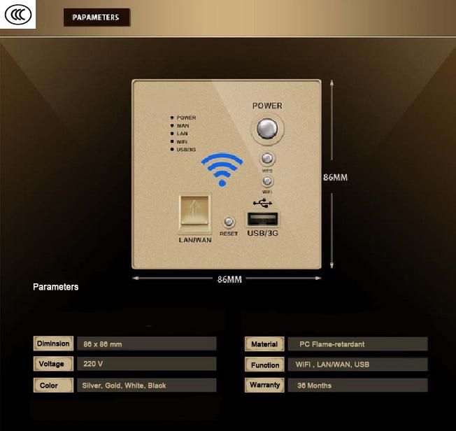 Wall Router in Wall Ap Wireless WiFi Wall Socket