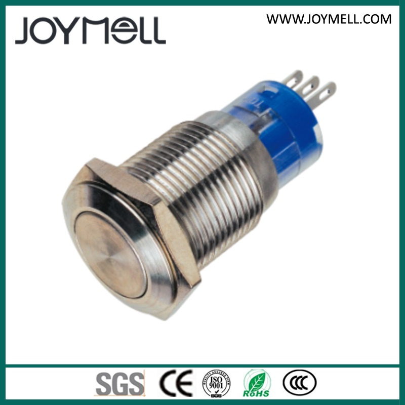Electric IP67 Metal 3 Pin Push Button Switch