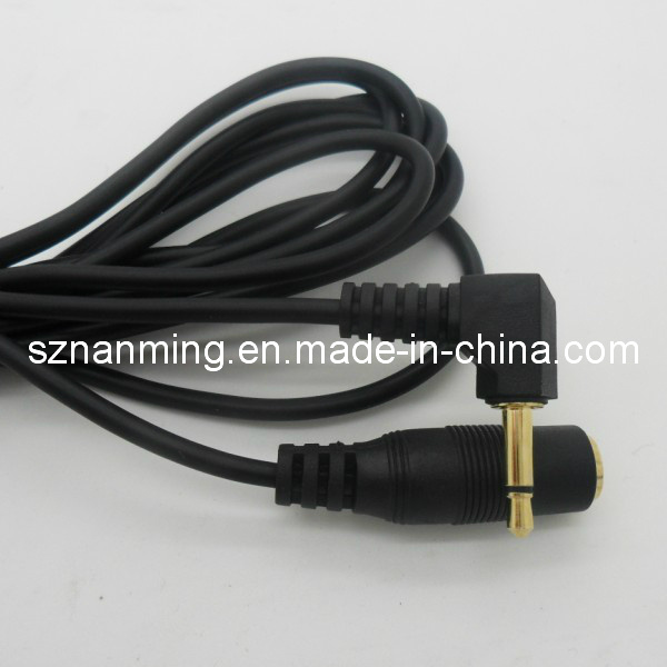Left Angle 3.5mm 2 Pole Audio Cable Gold Plated