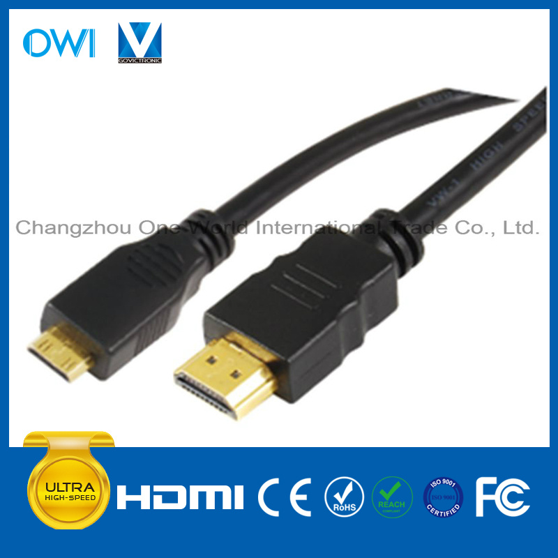 19pin Plug to Mini HDMI Plug Cable for HDTV/4K/3D/Internet