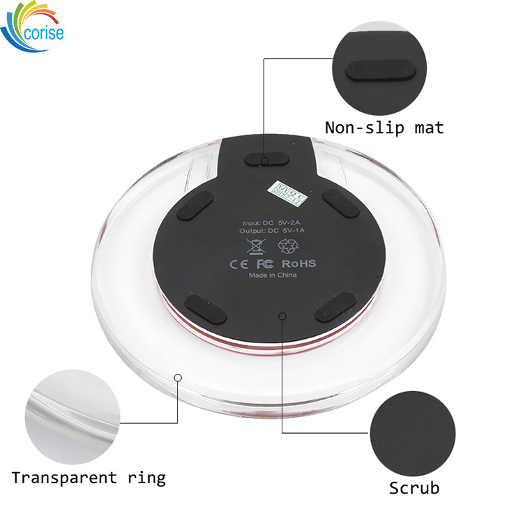 Transparent Light Fast Wireless Charger for Mobile Phone