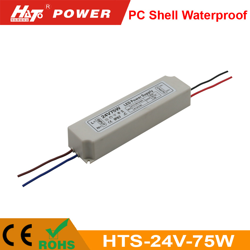 24V 75W PC Shell Waterproof LED Power Supply with Ce/RoHS