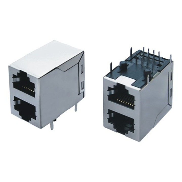 100 Base 2X1 RJ45 Connector with Transformer with LED
