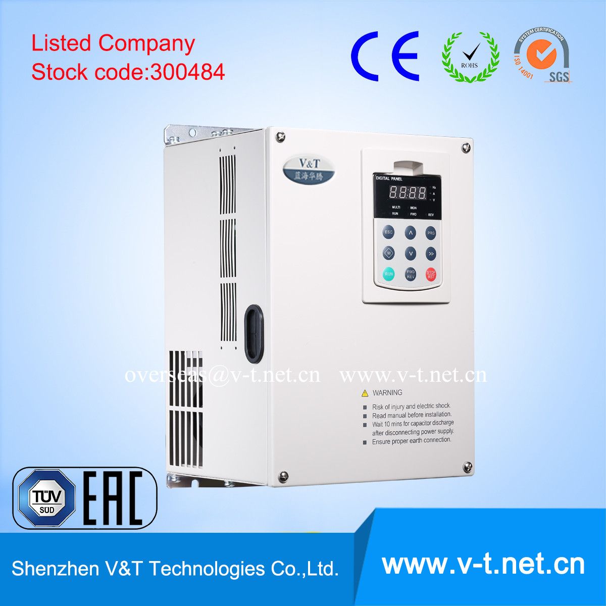 V&T V6-H 3pH Heavy Load Application Use Frequency Inverter 15 to 75kw - HD