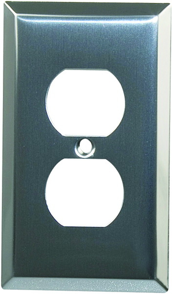 1-Gang Duplex Device Receptacle Steel Wallplate