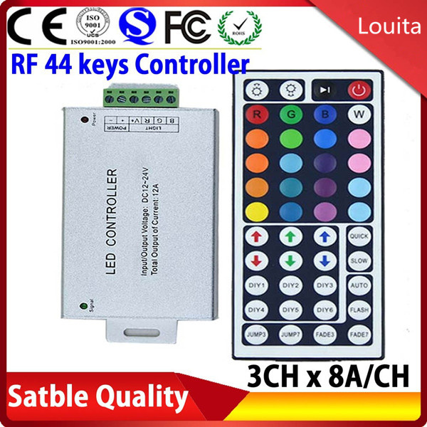 Aluminum Shell DC12-24V 144W/288W RF 44-Key RGB LED Controller