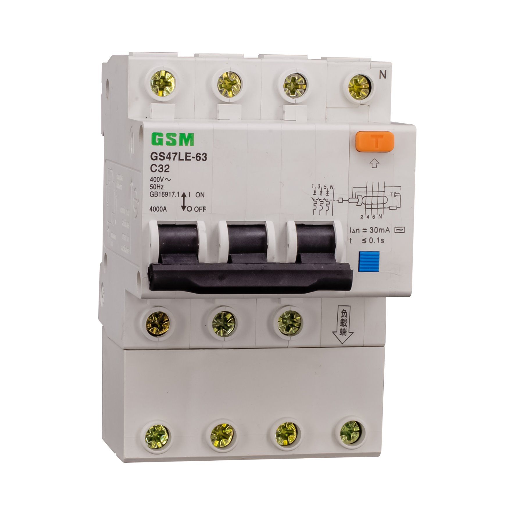 Circuit Breakerminiature Circuit Breaker, MCB, RCD, RCCB, RCBO 3p Dz47le-63