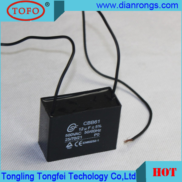 Cbb61 Metallized Film Capacitor 400VAC 500VAC