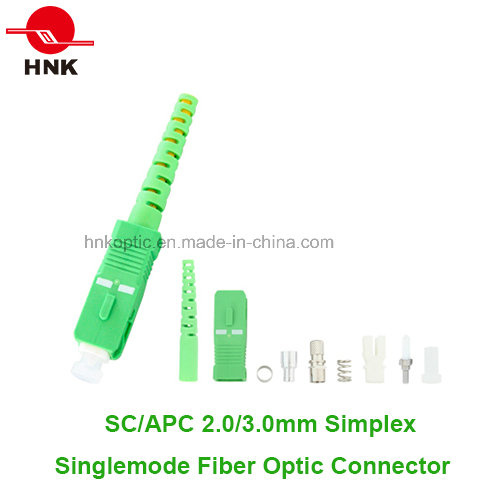 Sc APC 2.0mm Simplex Singlemode Fiber Optic Connector