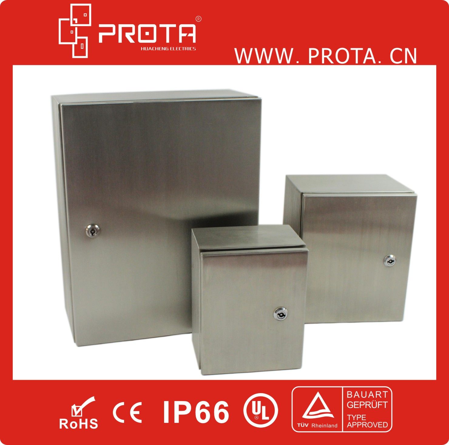 IP66 Waterproof Electrical Stainless Steel Enclosure, Distribution Box