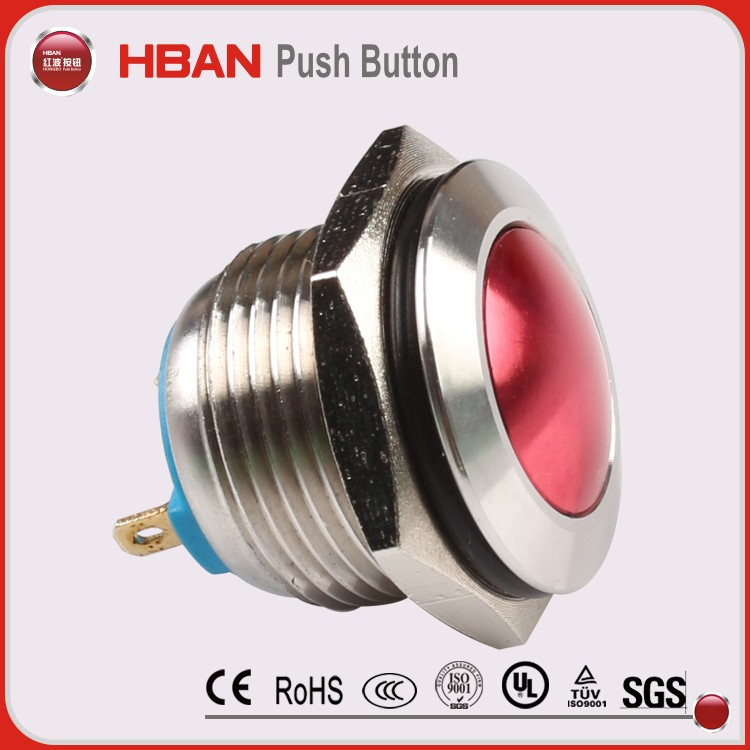 Hban (HBGQ16F-1O/J/S) Metal Brass Push Button Switch