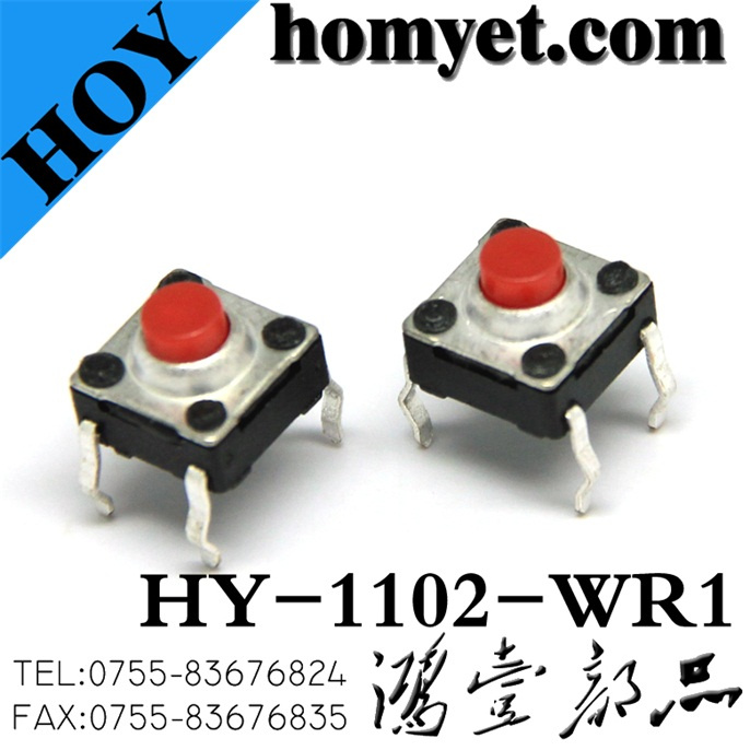 Factory Supply Through Hole Tactile Switch 7.3*7.3mm 4pin with Colorful Handle