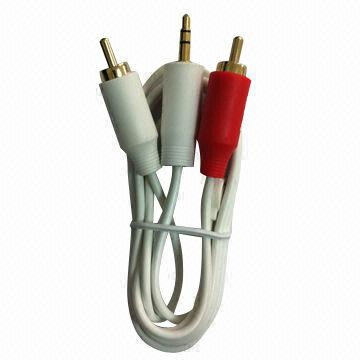 3.5mm Stereo Plug to 2 RCA Plugs Cable