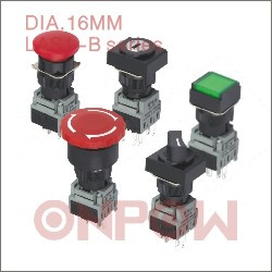 Single Light Push Button Switch (Onpow LAS1-B, 16mm)