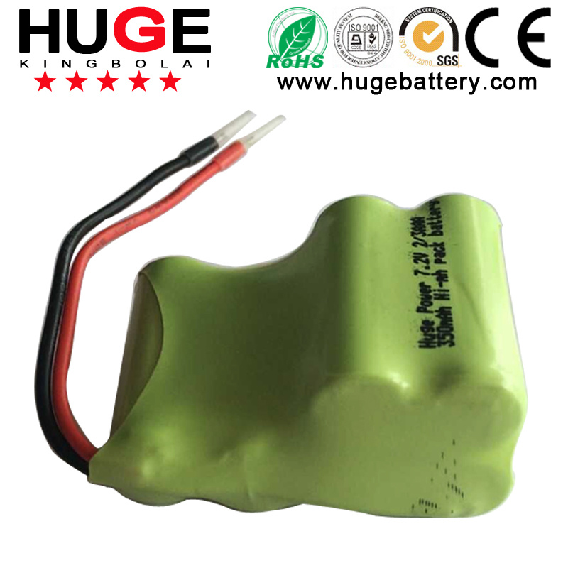 7.2V 2/3AAA 350mAh Ni-MH Rechargeable Battery Pack