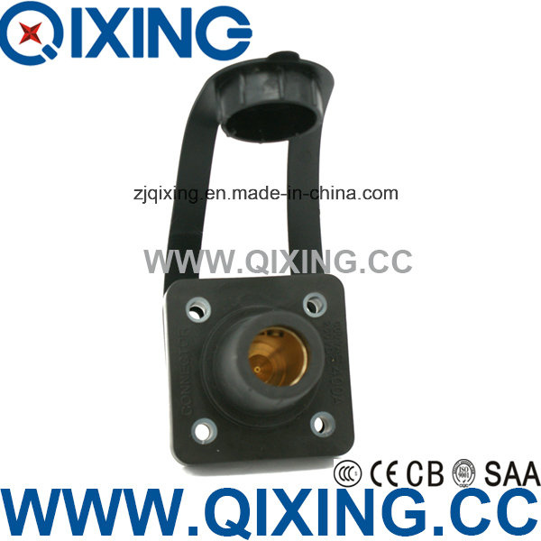 Qixing Cam-Lock Panel Mounted Socket IP44 400A 600V Black