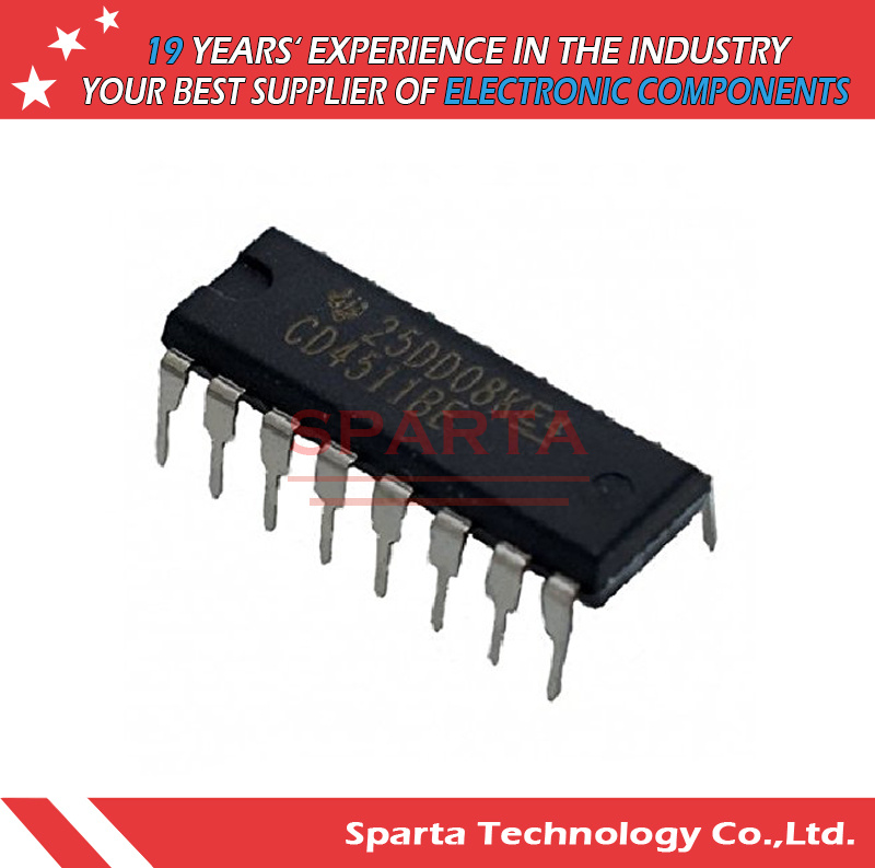 CD4511be 7-Seg 16-DIP LED Decod/Drvr IC