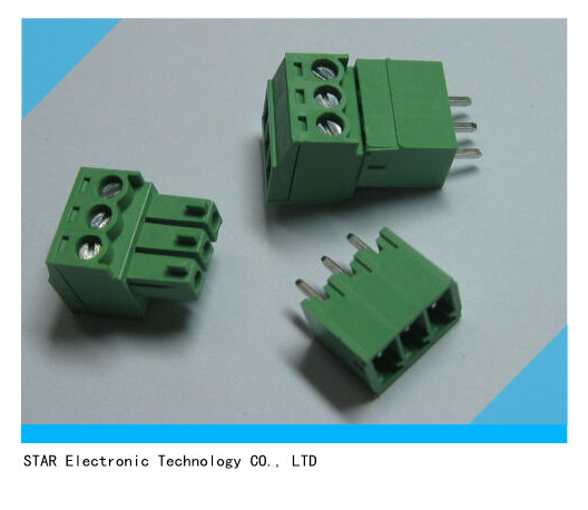 Screw Terminal Block Connector 3.5mm 3 Pinway Green Pluggable Type