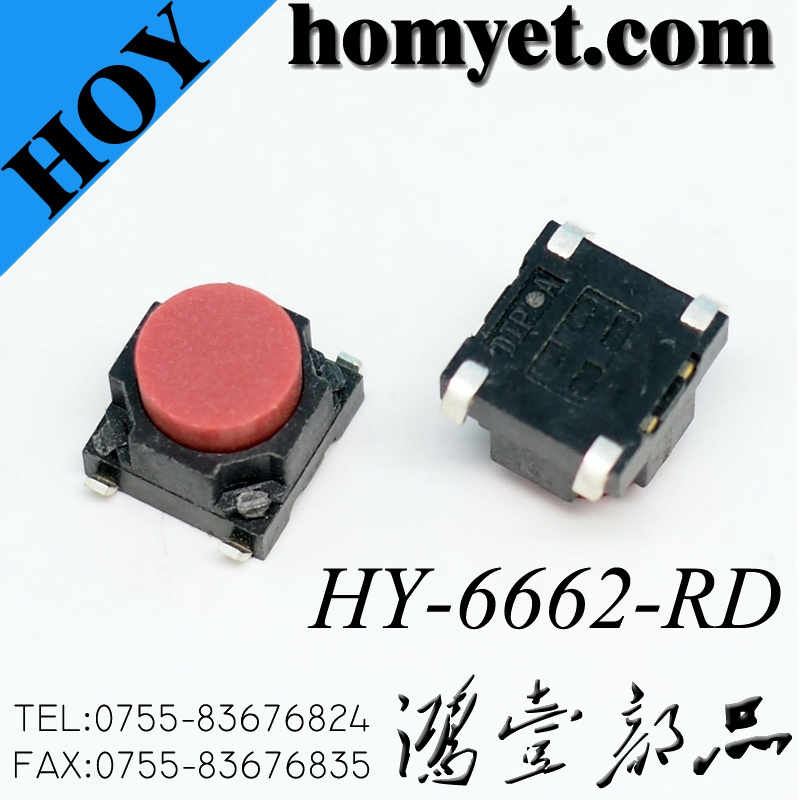 SMD Tact Switch with Red Button/Black Push Button Switch