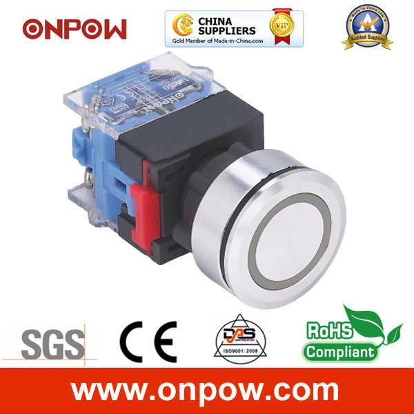 Onpow 30mm Push Button Switch (LAS0-K30-11EA/R/12V, CE, CCC, RoHS)