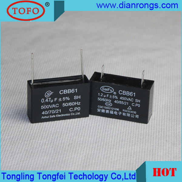 Air Conditioner Capacitor Cbb61 400VAC and 500VAC