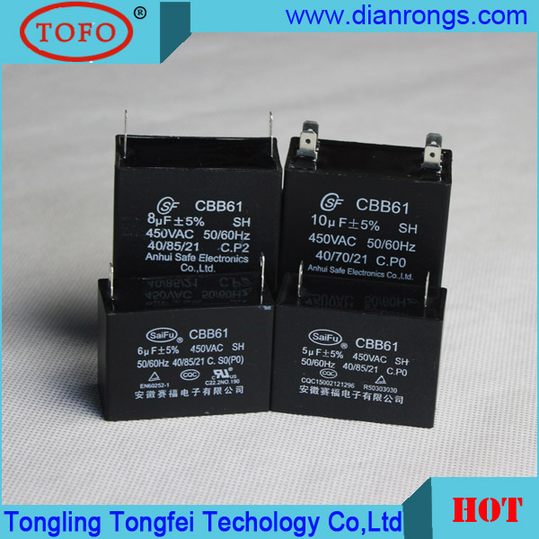 Cbb61 Fan Capacitor-with Wire for Motor Start Run