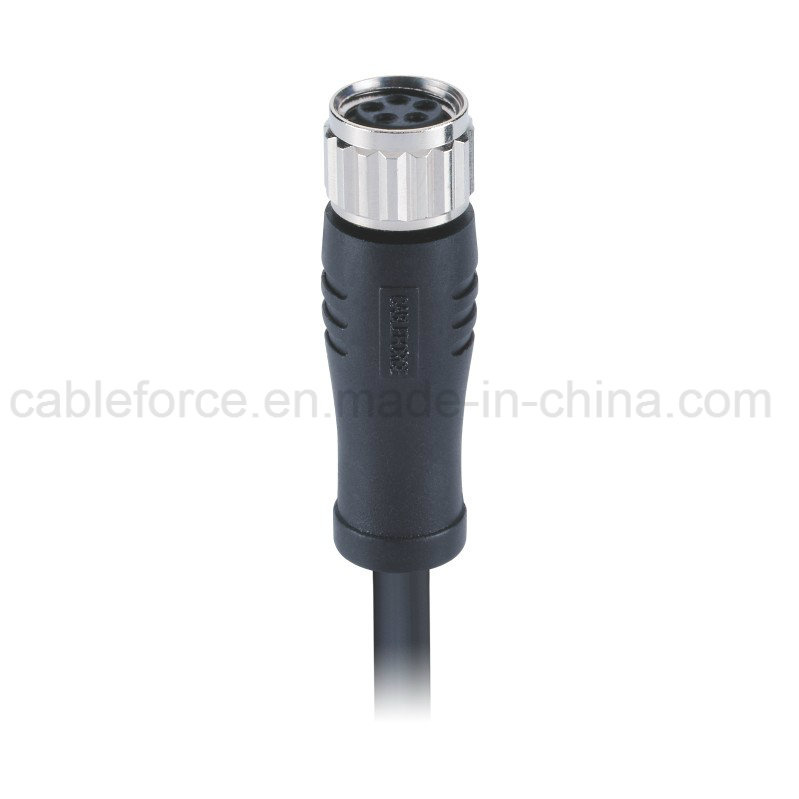M8 5pin B-Code Female Straight Waterproof Connector for Sensor and Actuator with Ce Certification