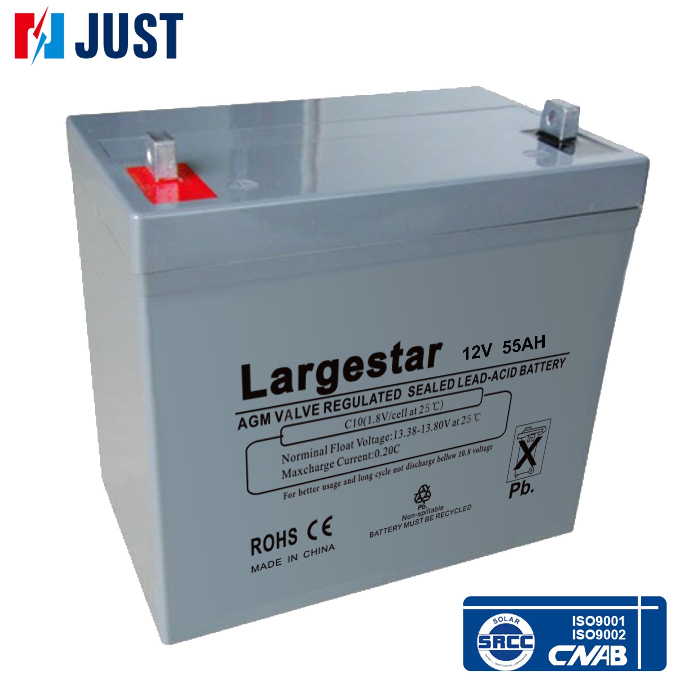 12V 55ah Solar Battery Deep Cycle VRLA Battery 12V 55ah