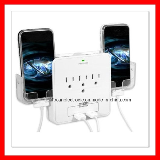 UL Listed 6 Outlet Grounded Wall Current Tap Adapter