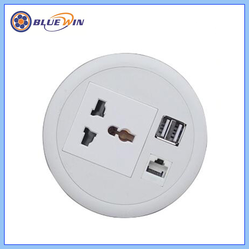 Mini Universal Table Outlet 2 USB Charger and Network Outlet
