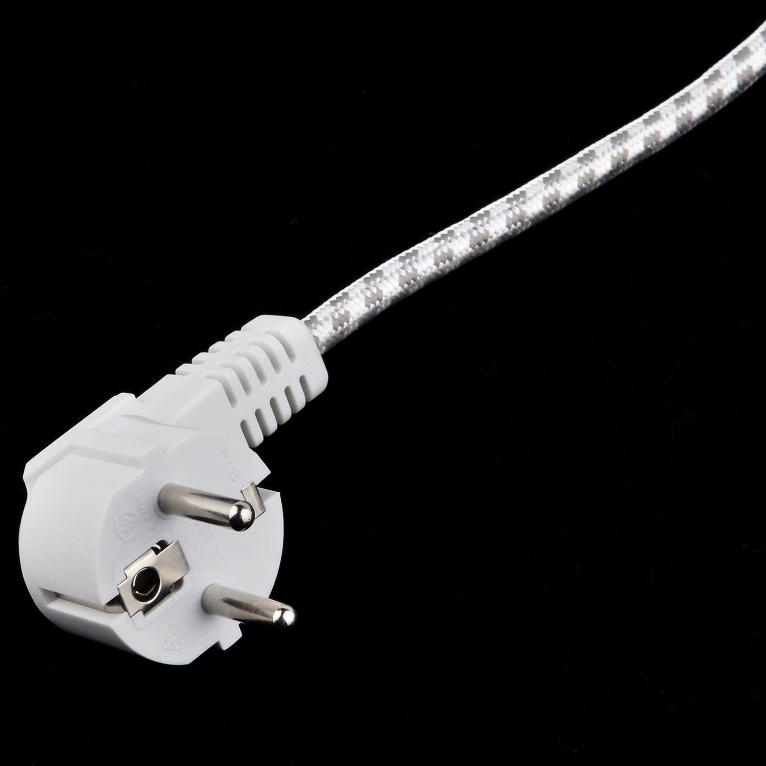 OEM VDE Approval European 3pins Power Plug with Braided Wire