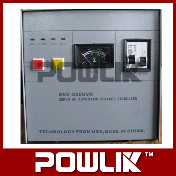 SVC-3000va Single Phase Servo Motor Full-Automatic Voltage Regulator